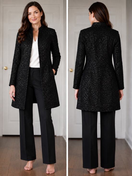 White House Black Market Jackets & Blazers - White House Black Market Ombre Sequin Coat Black NWT Medium Jacket Size M